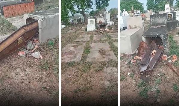 Ladrões reviram túmulos e furtam cadáveres em cemitério em Mato Grosso