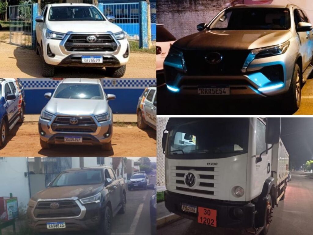 Força integrada de MT recupera 7 veículos furtados que seriam levados para a Bolívia