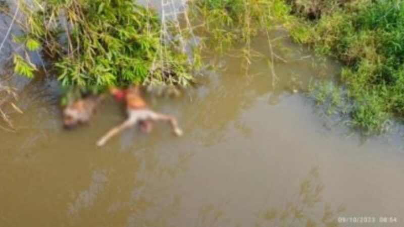 Corpos de dois homens são encontrados boiando em córrego; suspeita de execução