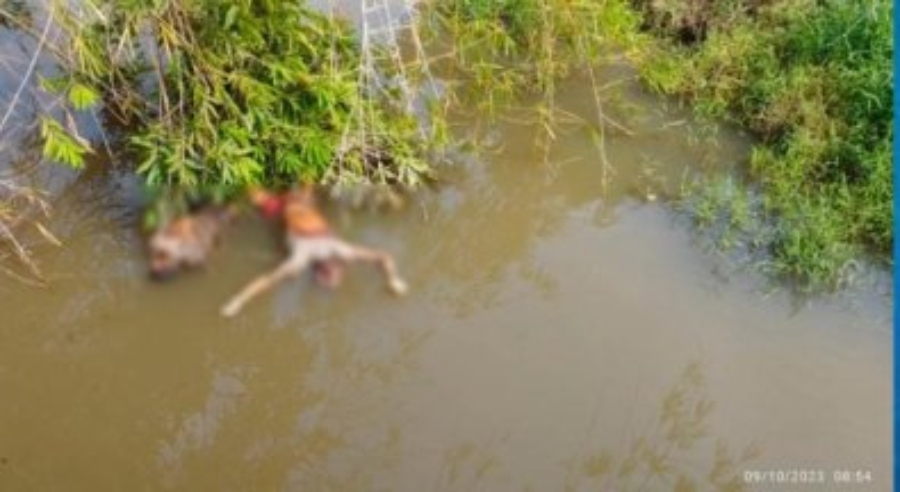 Corpos de dois homens são encontrados boiando em córrego; suspeita de execução