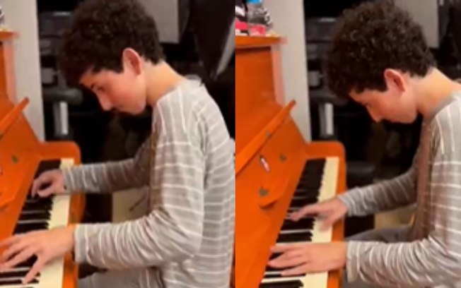 Marcos Mion exibe filho tocando piano: ‘Sucesso’