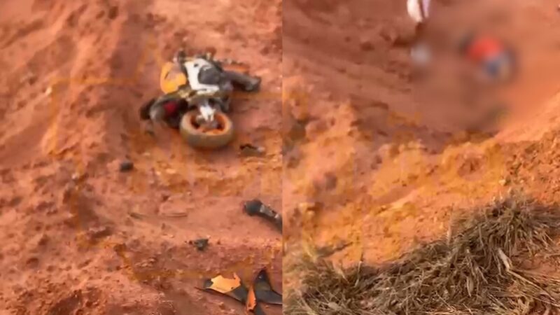 Motociclista morre ao perder controle em curva e bater veículo contra barranco em Sorriso