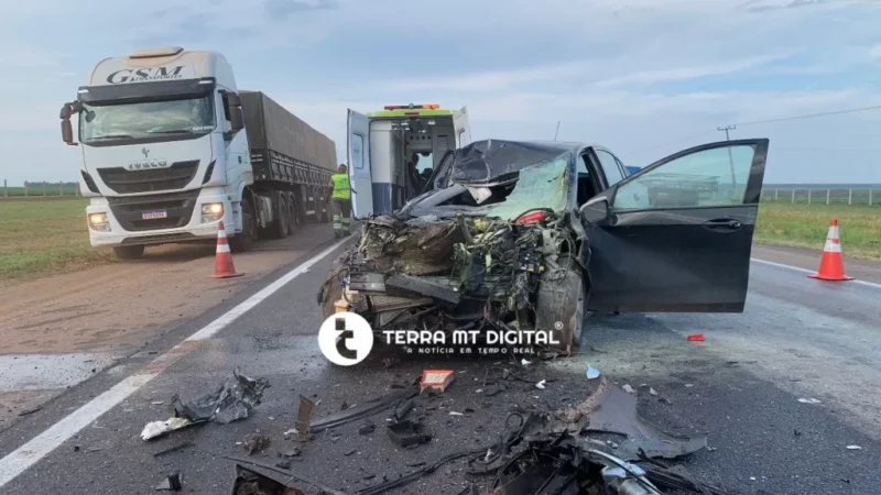 Acidente grave deixa uma pessoa ferida na BR-163 entre Sorriso e Lucas