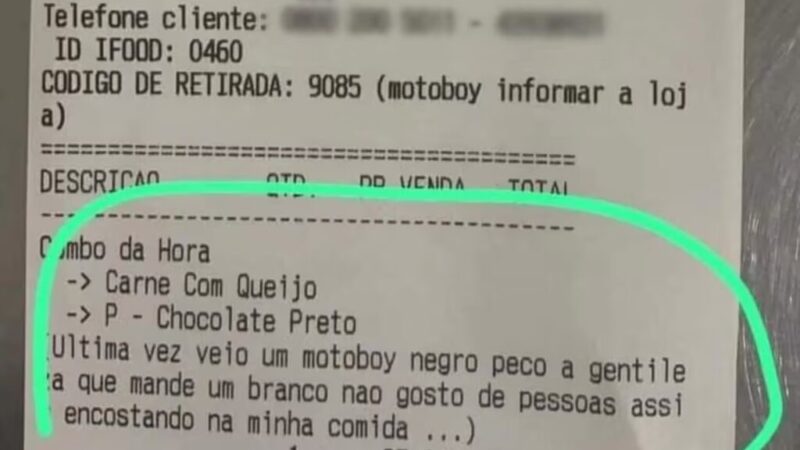 Polícia procura mulher que exigiu que entregador de comida fosse branco