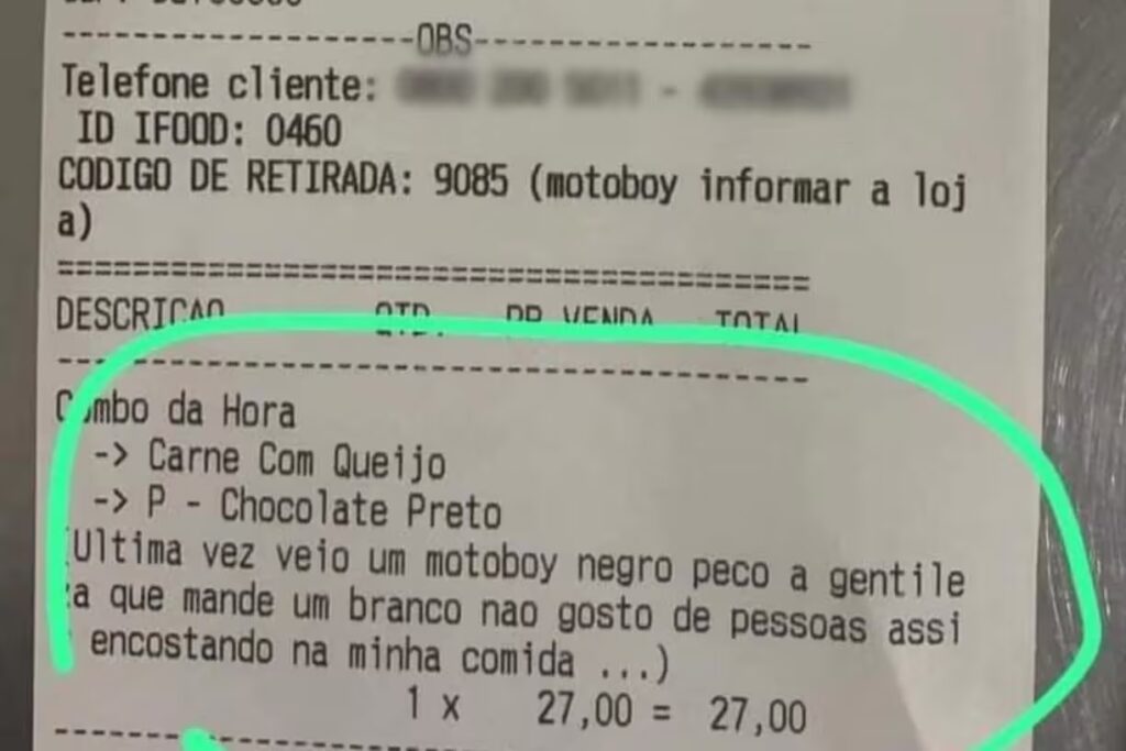 Polícia procura mulher que exigiu que entregador de comida fosse branco