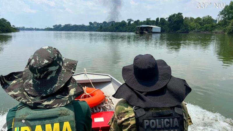 Operação desativa 20 balsas de garimpo ilegal no Rio Teles Pires