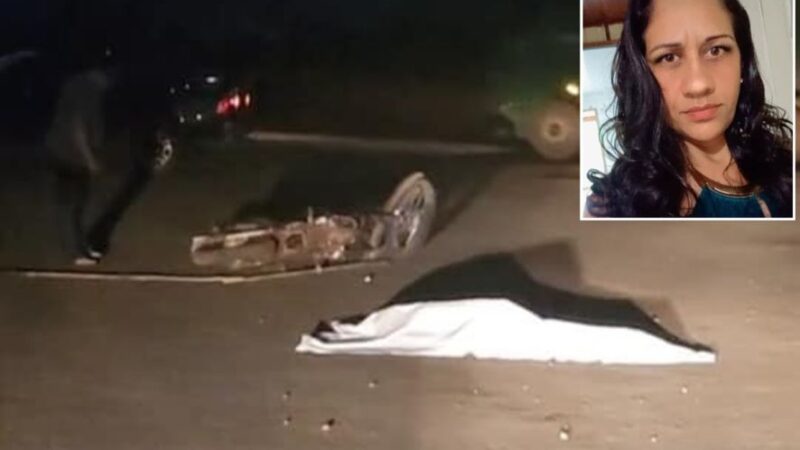 Mulher morre em acidente com moto pilotada por homem alcoolizado