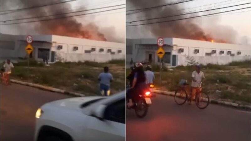 Prédio de agência bancaria pega fogo em Peixoto de Azevedo