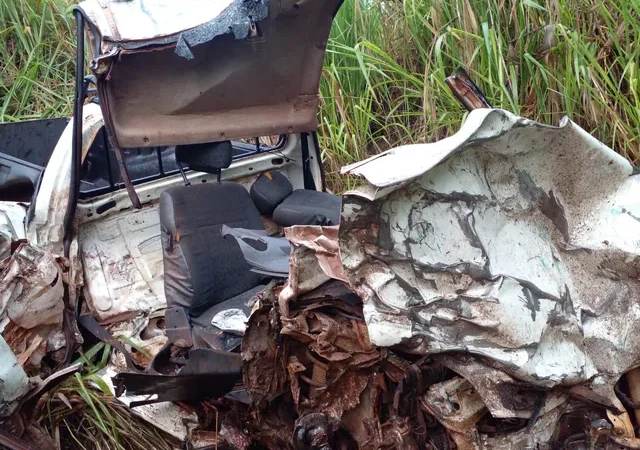 Enteada e padrasto morrem em acidente após carro bater em capivara e caminhão em MT