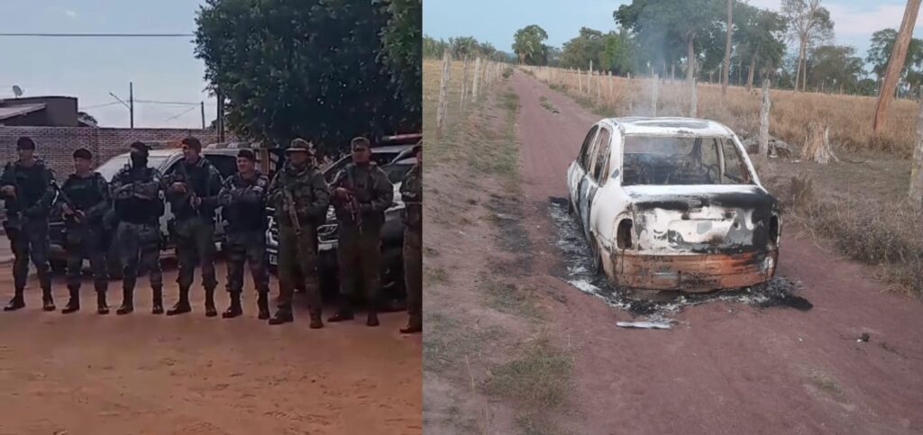 Bandidos sequestram mãe e filhas e incendeiam carro em MT