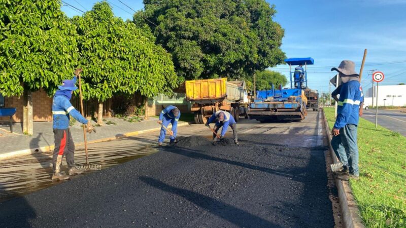 Obras de recapeamento em três bairros de Sorriso devem ser concluídos até mês que vem