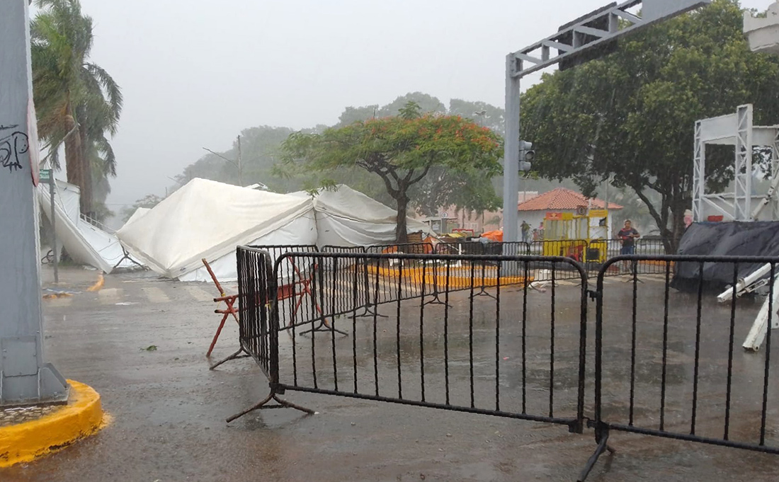 Ventos fortes e chuva causam danos em Sinop; programação de Natal transferida