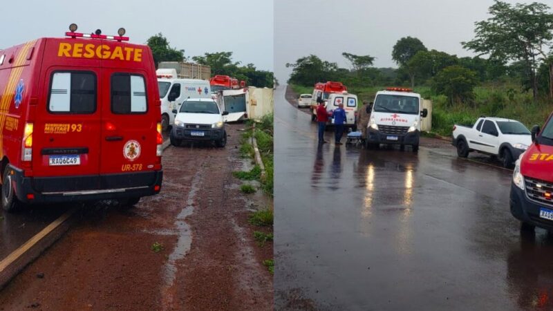 Ambulância com pacientes capota em rodovia no Nortão