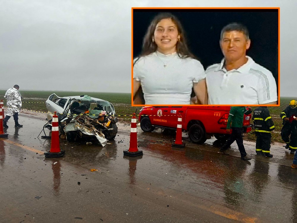 Pai e filha que morreram em acidente entre carros na MT-484 são identificadas Pai e filha que morreram em acidente entre carros na MT-484 são identificadas