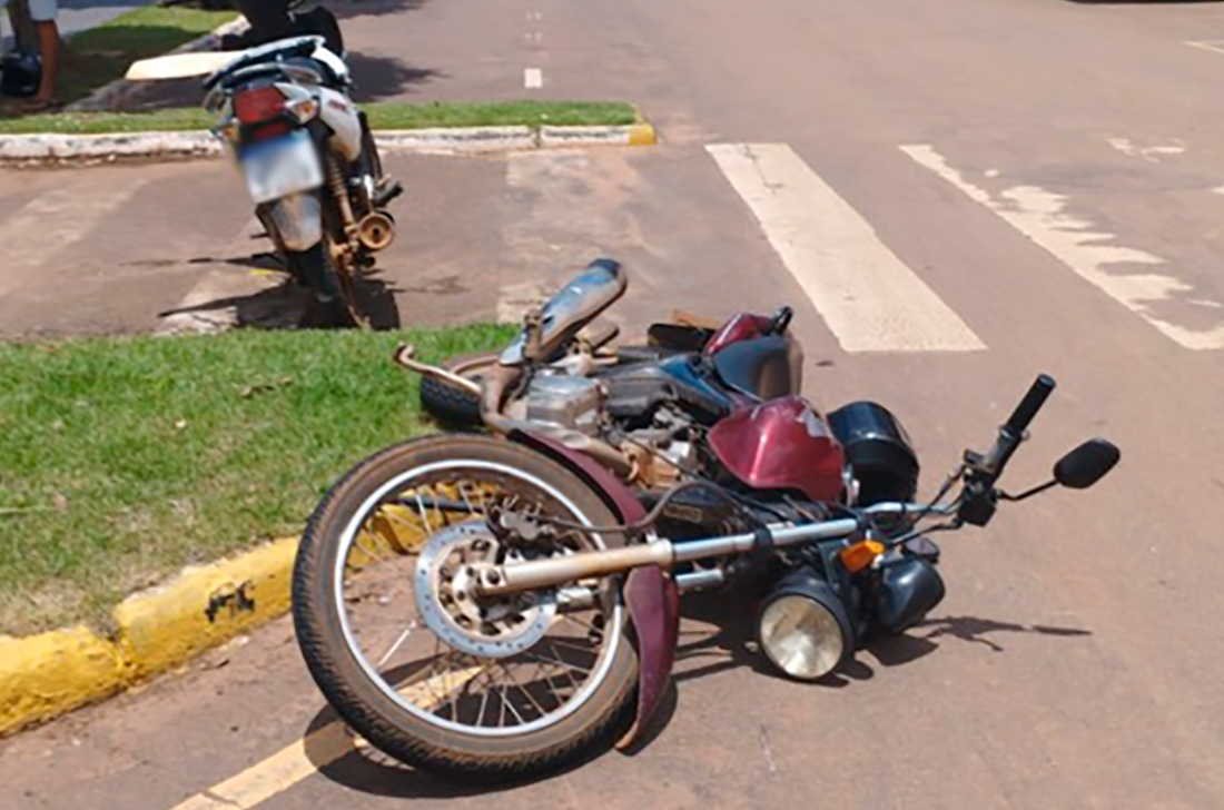 Acidente entre motos em cruzamento de Colíder deixa dois feridos