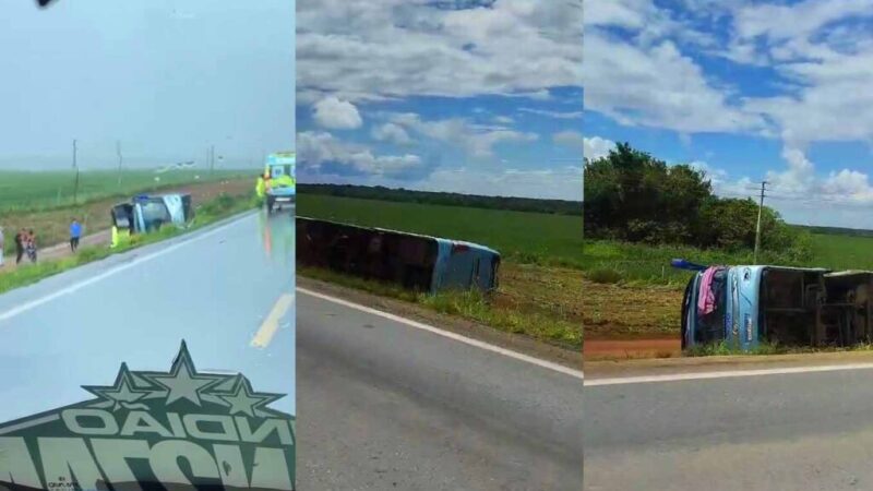 Acidente de ônibus em Lucas do Rio Verde deixa 11 feridos
