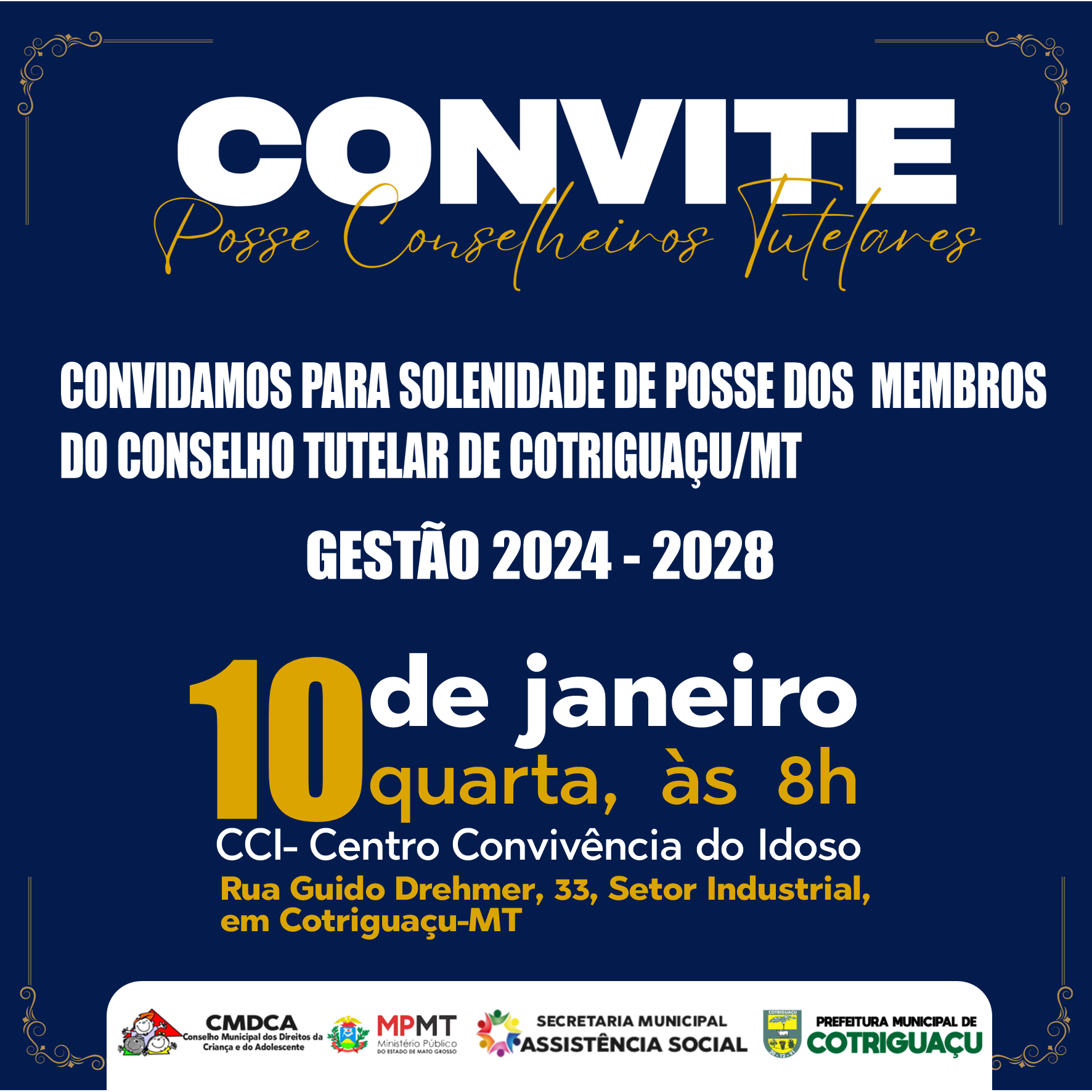 Novos conselheiros tutelares de Cotriguaçu serão empossados nesta quarta-feira (10) Novos conselheiros tutelares de Cotriguaçu serão empossados nesta quarta-feira (10)