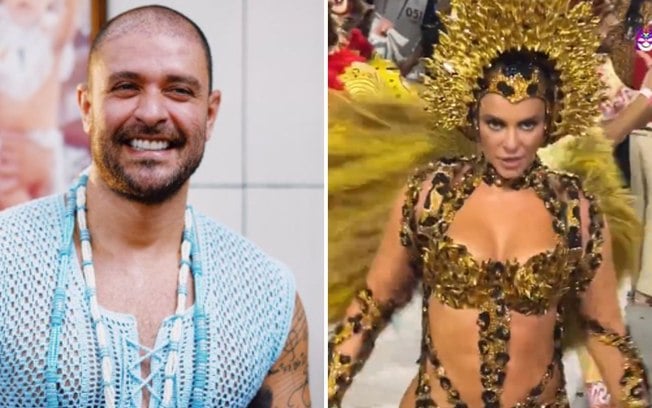 Diogo Nogueira se declara a Paolla Oliveira em desfile da Grande Rio