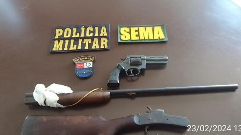 Sema-MT e Polícia Militar apreendem armas de fogo durante fiscalização de rotina na Transpantaneira