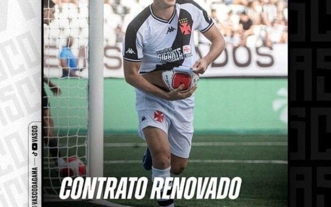 Vasco anuncia oficialmente a renovação do lateral-esquerdo Lucas Piton