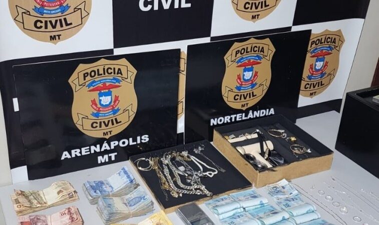 Operação apreende joias roubadas e 32 mil falsificados em tabacaria usada como ponto de encontro de criminosos