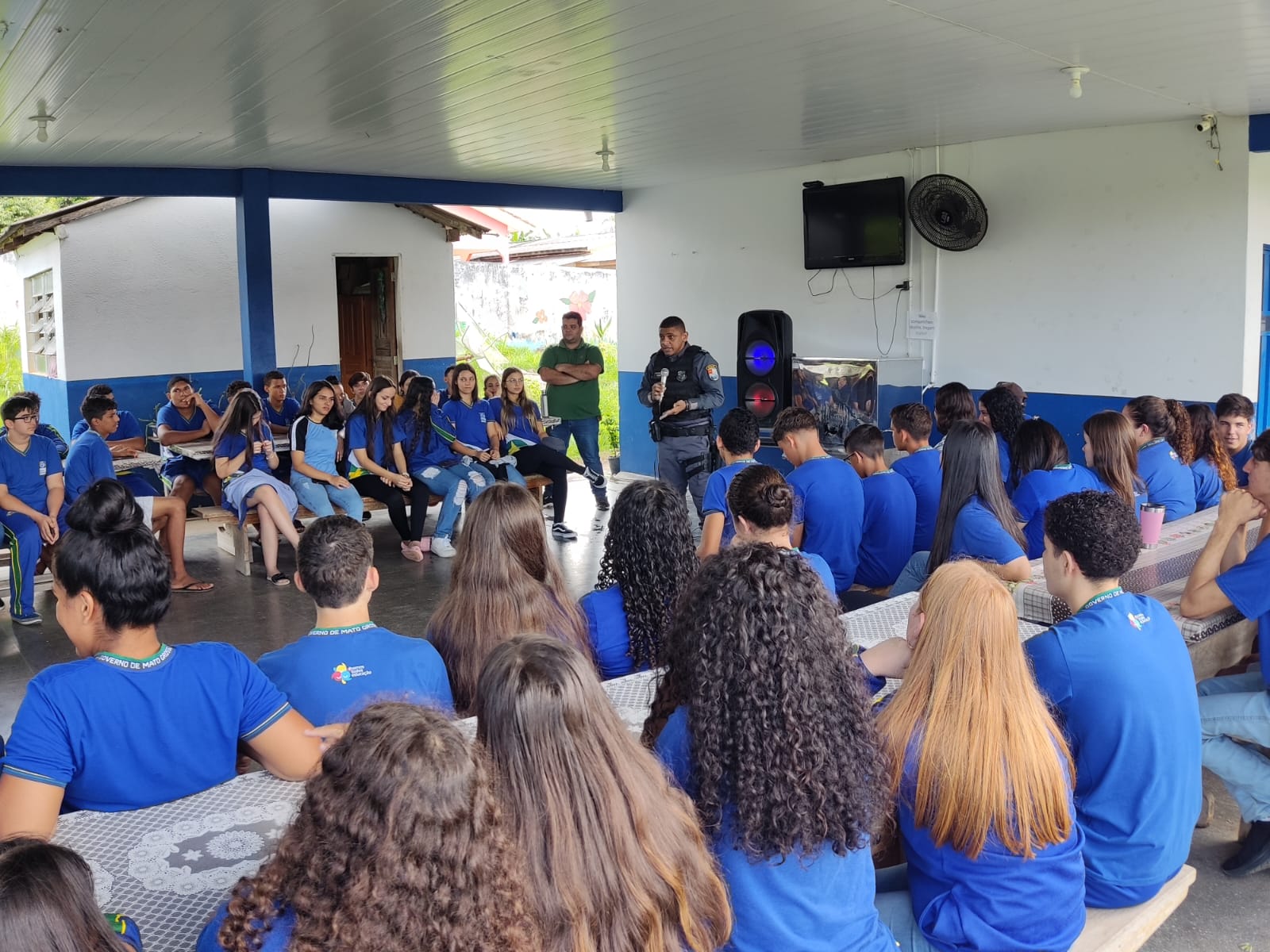 Polícia Militar Realiza Palestra na Escola Estadual Maria da Glória Vargas Ochoa em Cotriguaçu