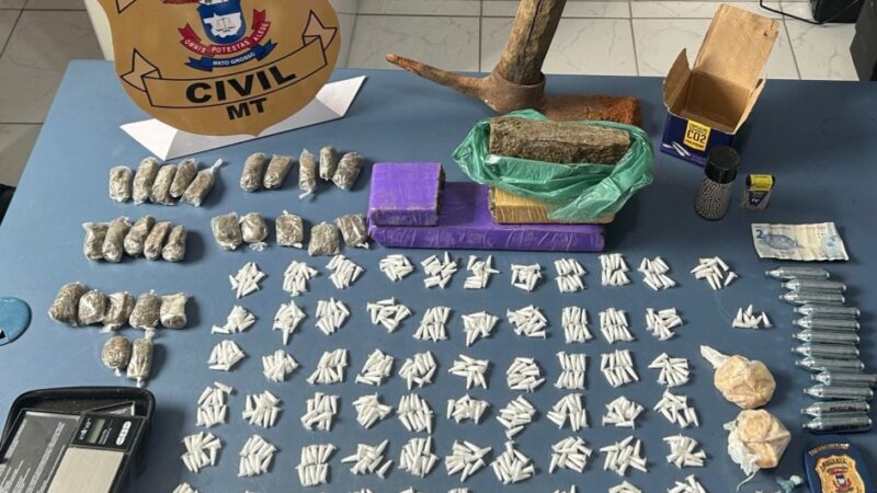 Polícia Civil localiza em imóvel abandonado depósito de entorpecentes de Tapurah