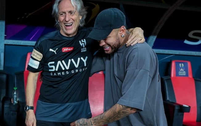 Reencontro de Neymar e Jorge Jesus no Al-Hilal viraliza; veja vídeo