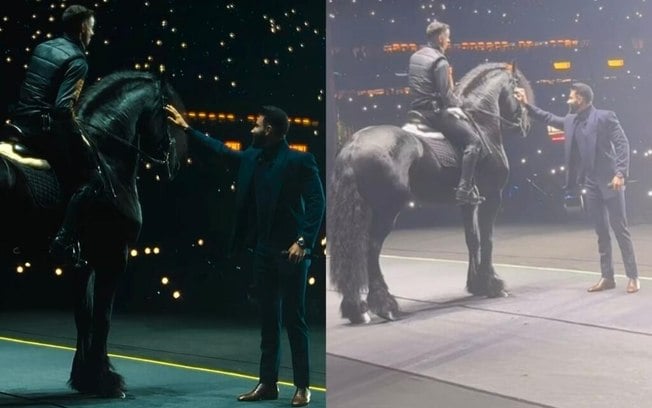 Gusttavo Lima surpreende ao levar cavalo ao palco em show em BH Gusttavo Lima surpreende ao levar cavalo ao palco em show em BH