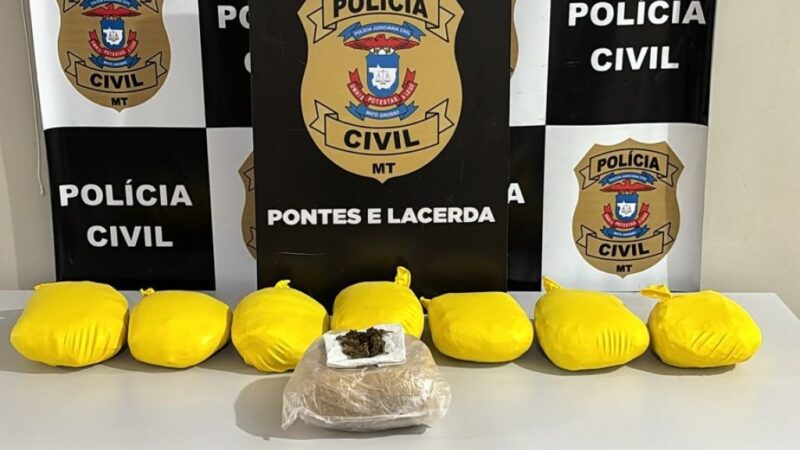 Polícia Civil apreende quatro quilos de maconha com traficante em Pontes e Lacerda