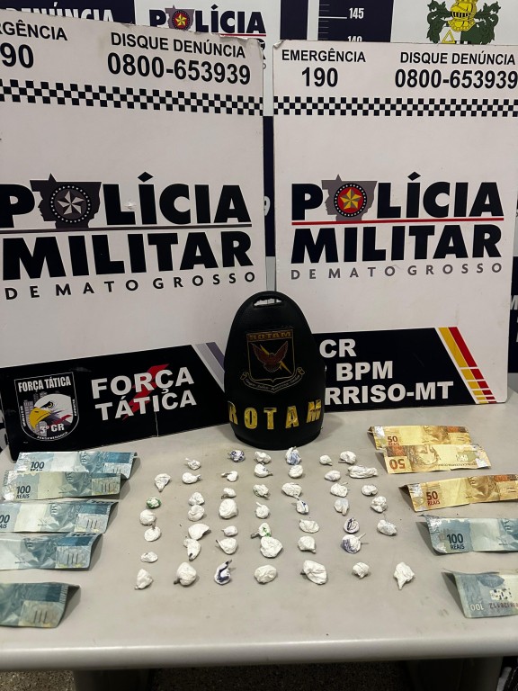 Rotam prende três pessoas e apreende 48 porções de cocaína em Sorriso