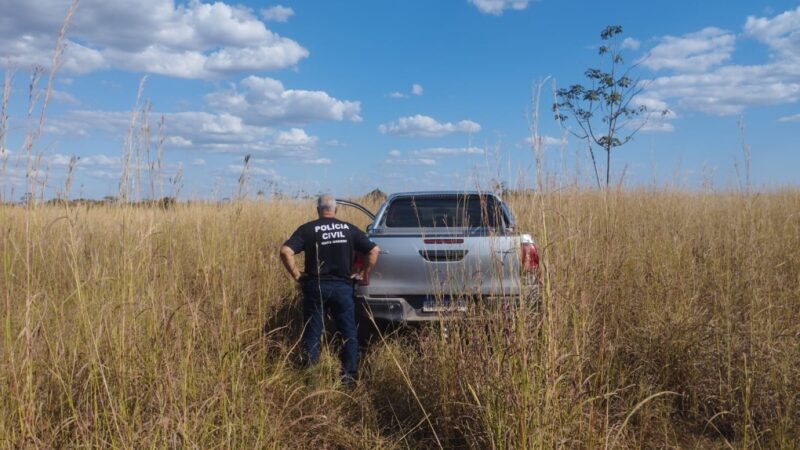 Polícia Civil localiza veículo roubado de idoso morto em zona rural de Nobres