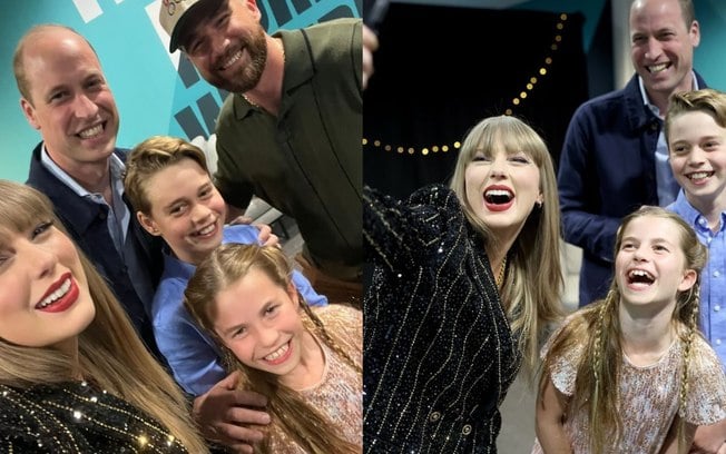 Taylor Swift tieta príncipe William e filhos nos bastidores de show