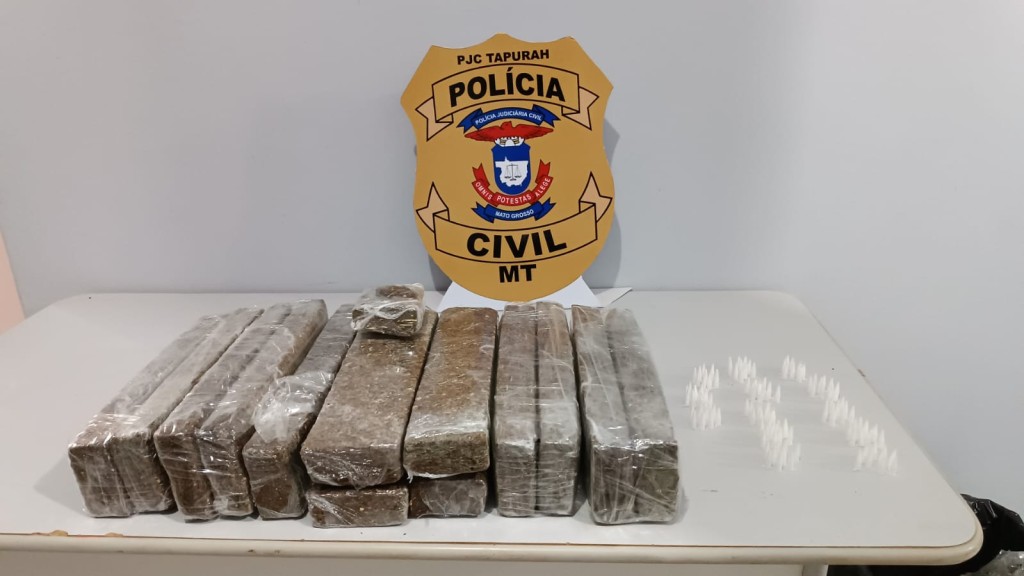 Polícia Civil apreende 13 tabletes de maconha em Tapurah Polícia Civil apreende 13 tabletes de maconha em Tapurah
