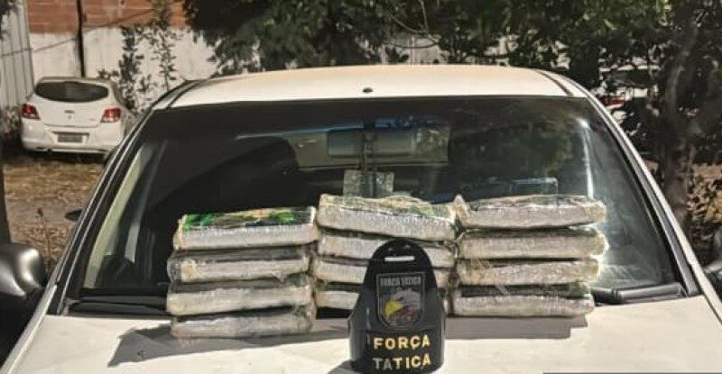 Força Tática prende dois homens e apreende 12 tabletes de maconha
