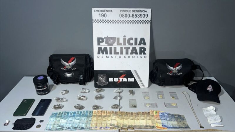 Rotam prende dois homens em flagrante por tráfico de drogas