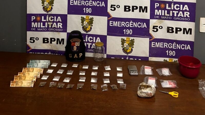 Suspeito com diversas passagens criminais é preso em flagrante com 34 porções de drogas