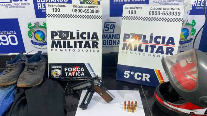 Dupla é presa pela Força Tática com simulacro de arma e munições em Barra do Garças