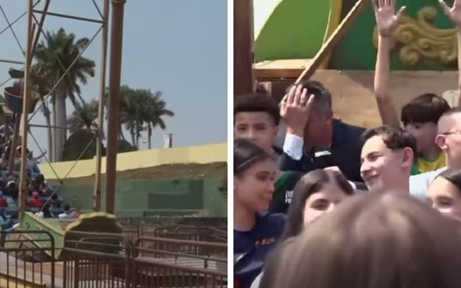 Repórter do Pânico faz entrevista em barco viking no Hopi Hari e viraliza