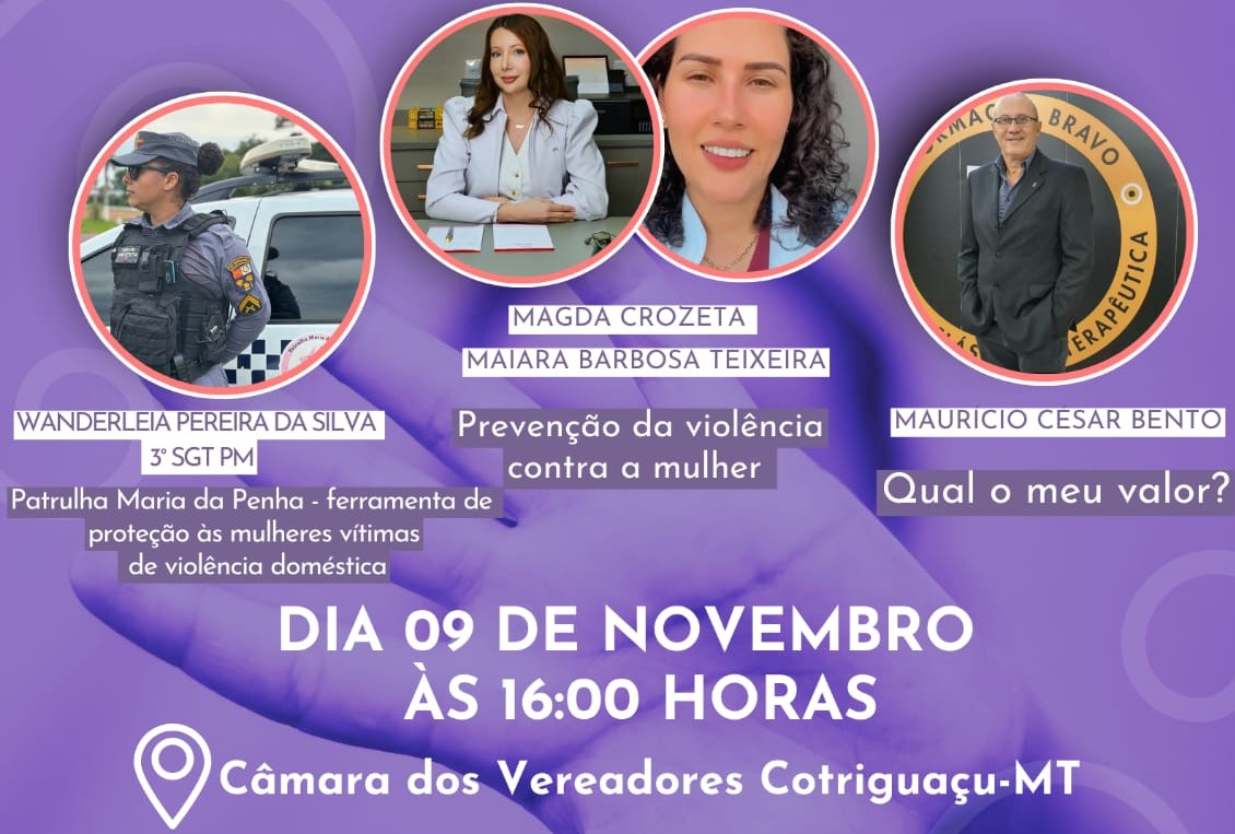 Acadêmicos de Direito promovem palestras sobre prevenção à violência doméstica em Cotriguaçu