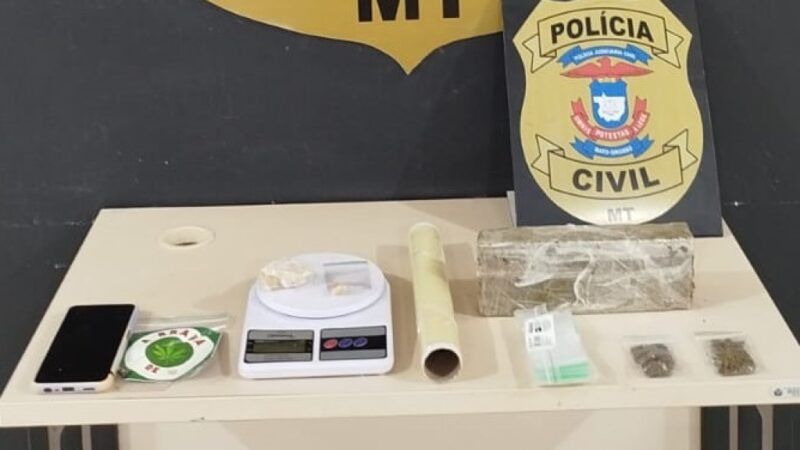 Polícia Civil fecha boca de fumo e prende traficante e foragido de MS em Tangará da Serra