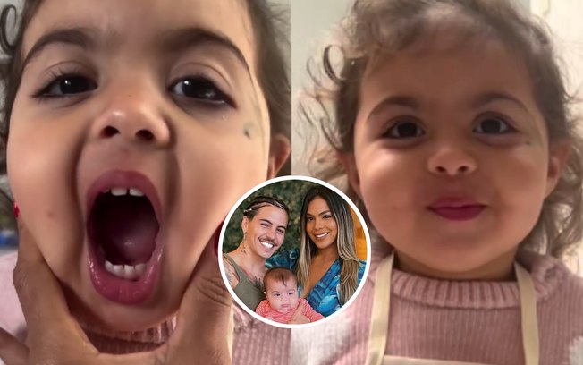 Tays Reis flagra filha comendo ração do cachorro e se desespera; veja vídeo
