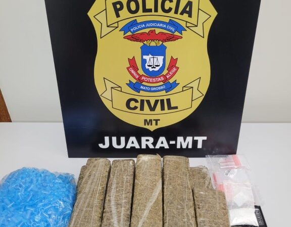 Polícia Civil apreende grande quantidade de droga e desarticula grupo voltado para o tráfico em Juara