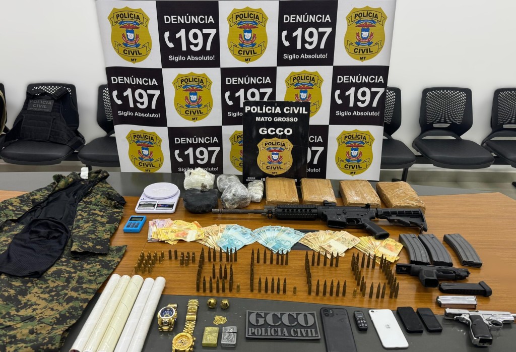 Polícia Civil prende traficante com arsenal de uso restrito em condomínio de Cuiabá