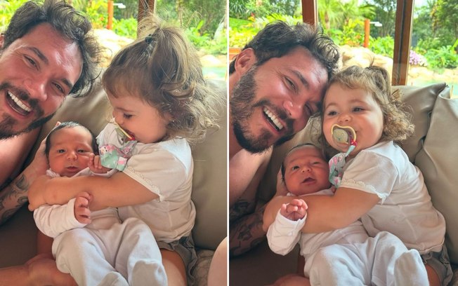 Eliezer derrete a web ao postar foto de Ravi no colo de Lua: “A foto mais linda”