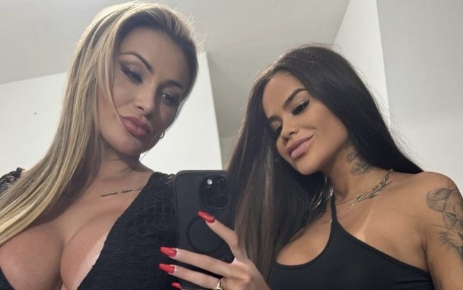 Andressa Urach posta foto de fetiche com Gabi Sousa, esposa de Nego Di; veja