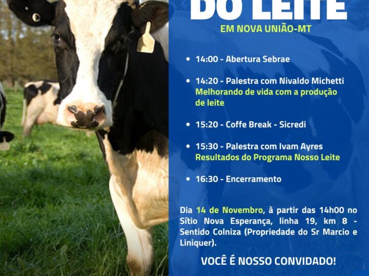 Dia de Campo da Cadeia Produtiva do Leite reunirá Produtores e Empresários de Cotriguaçu e Região no Distrito de Nova União