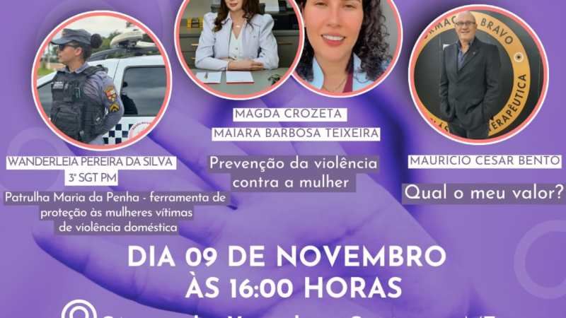 Acadêmicos de Direito da AJES promove evento para conscientizar sobre violência doméstica e empoderar mulheres, com apoio da Prefeitura, Câmara Municipal e empresas locais.