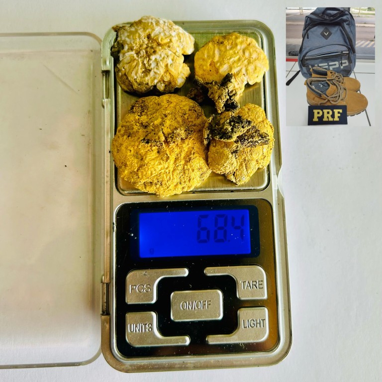 PRF apreende ouro e prende homem por extração ilegal de minério em Pontes e Lacerda-MT PRF apreende ouro e prende homem por extração ilegal de minério em Pontes e Lacerda-MT